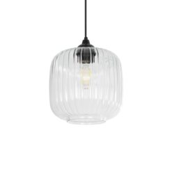 GLOBOSTAR® MELONI 206-0013 Μοντέρνο Κρεμαστό Φωτιστικό Οροφής με Ντουί 1 x E27 AC 220-240V IP20 – Διάφανο – Μ20 x Π20 x Υ24cm