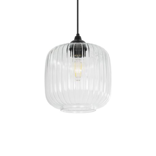 GLOBOSTAR® MELONI 206-0013 Μοντέρνο Κρεμαστό Φωτιστικό Οροφής με Ντουί 1 x E27 AC 220-240V IP20 – Διάφανο – Μ20 x Π20 x Υ24cm