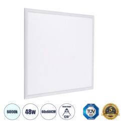 Alternative view of GLOBOSTAR® PANELETI 60209 Χωνευτό Panel Οροφής 60x60 LED 48W 4800lm 120° UGR<19 AC 220-240V IP20 Ψυχρό Λευκό 6000K - Lumileds SMD Chip & TÜV SÜD Driver - Λευκό Γαλακτερό - Μ60 x Π60 x Υ1.5cm / Q56 x 56cm - 5 Χρόνια Εγγύηση