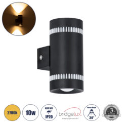 Alternative view of GLOBOSTAR® CANNONAL 60577 Μοντέρνο Φωτιστικό Τοίχου - Απλίκα LED 10W 1150lm 30° AC 220-240V IP20 Θερμό Λευκό 2700K - Bridgelux COB Chip & TÜV SÜD Driver - Μαύρο Ματ & Λευκό Ματ - Μ5 x Π6.5 x Υ11cm - 3 Χρόνια Εγγύηση