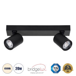 Alternative view of GLOBOSTAR® LEONARDO 60346 Μοντέρνο Φωτιστικό Οροφής LED 20W 2400lm 60° AC 220-240V IP20 Φυσικό Λευκό 4500K - Bridgelux COB - Μαύρο - Μ32 x Π7 x Υ11.8cm - 5 Χρόνια Εγγύηση