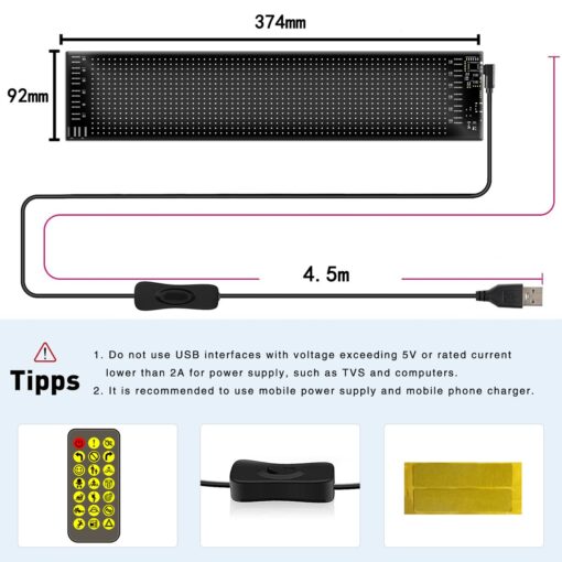 GLOBOSTAR® MATRIX GLB-106-0002 Εύκαμπτη Κυλιόμενη Ψηφιακή Επιγραφή 37.4×9.2cm P5 64×16 Pixel LED 10W DC 5V 2A με USB 2.0 Αδιάβροχο IP65 Πολύχρωμο RGB – Bluetooth Control μέσω iPIXEL APP – Μ37.4 x Π0.2 x Υ9.2cm – 2 Χρόνια Εγγύηση