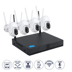 Alternative view of GloboStar® 86039 Ασύρματο Καταγραφικό με 4 x Camera 2MP 1080P WiFi  360° Μοιρών - Αδιάβροχο IP66 - Νυχτερινή Όραση με LED IR - Διπλή Κατέυθυνση Ομιλίας - Ανιχνευτή Κίνησης - Νυχτερινή Λήψη - Λευκό