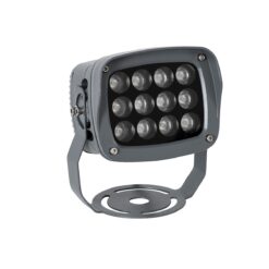 GLOBOSTAR® FLOODXENA 90124 Προβολέας Σποτ Wall Washer LED 12W 1020lm 10° AC 220-240V Αδιάβροχο IP65 Μπλε – Bridgelux SMD Chip – Γκρι Ανθρακί – Μ13.5 x Π11 x Υ15cm – 3 Χρόνια Εγγύηση