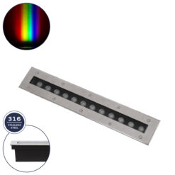Alternative view of GLOBOSTAR® UNDERGROUNDREMVI 90193 Χωνευτή Μπάρα Φωτισμού Wall Washer LED 12W 1020lm 10° DC 24V Αδιάβροχο IP68 Πολύχρωμο RGBW Dimmable DMX512 - Bridgelux SMD Chip - Ανοξείδωτο Ατσάλι SS316 - Μ50 x Π9 x Υ7.2cm / Q48.5 x 7.5cm - 3 Χρόνια Εγγύηση
