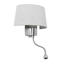 Alternative view of GLOBOSTAR® ELEGANT 01493 Μοντέρνο Φωτιστικό Τοίχου - Απλίκα Ξενοδοχείου Reading Light με Ντουί 1 x E27 LED 3W 360lm 36° AC 220-240V IP20 Θερμό Λευκό 2700K - Bridgelux COB Chip - Ασημί & Λευκό - Μ26 x Π16.5 x Υ33cm - 2 Χρόνια Εγγύηση