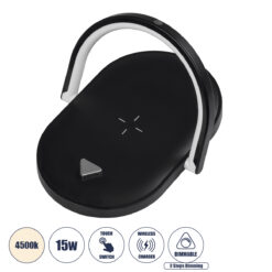 Alternative view of GloboStar® ECLIPSE 76558 Επιτραπέζιο Φωτιστικό Πορτατίφ LED 1.5W 1200lm 180° AC 220-240V IP20 Φυσικό Λευκό 4500K Dimmable Μαύρο Πλαστικό - Μ17 x Π13 x Υ10cm - 2 Xρόνια Εγγύηση