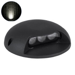 Alternative view of GLOBOSTAR® STEPLUNA 90617 Φωτιστικό Σκαλοπατιού / Διαδρόμου LED 3W 345lm 10° DC 24V Αδιάβροχο IP65 Φυσικό Λευκό 4500K Dimmable - Bridgelux SMD Chip - Μαύρο Ματ - Μ12 x Π12 x Υ3cm - 3 Χρόνια Εγγύηση