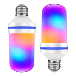 Alternative view of GLOBOSTAR® TUBULAR 76076 Λάμπα E27 LED 9W 350lm 260° AC 220-240V IP20 Πολύχρωμο RGB με 4 Λειτουργίες Εφέ Φλόγας & Αναστροφή - Λευκό Γαλακτερό - Μ6 x Π6 x Υ15cm - 2 Χρόνια Εγγύηση