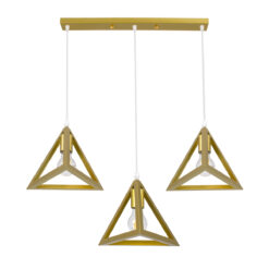 Alternative view of GLOBOSTAR® TRIANGLE 00625 Μοντέρνο Κρεμαστό Φωτιστικό Οροφής με Ντουί 3 x E27 AC 220-240V IP20 - Χρυσό - Μ70 x Π22 x Y130cm