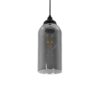 GLOBOSTAR® TUBE 206-0030 Μοντέρνο Κρεμαστό Φωτιστικό Οροφής με Ντουί 1 x E27 AC 220-240V IP20 – Μαύρο Φιμέ – Μ10 x Π10 x Υ24cm