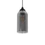 GLOBOSTAR® TUBE 206-0030 Μοντέρνο Κρεμαστό Φωτιστικό Οροφής με Ντουί 1 x E27 AC 220-240V IP20 – Μαύρο Φιμέ – Μ10 x Π10 x Υ24cm