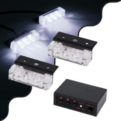Alternative view of GloboStar® 85004 PRO Series ΣΕΤ 2 x Μπάρες Σήμανσης Οχήματος Ασθενοφόρου για Αυτοκίνητα & Φορτηγά 3 Προγραμμάτων Φωτισμού STROBE LED HIGH POWER 6W DC 10-30V Αδιάβροχο IP65 Ψυχρό Λευκό 6000K