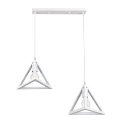 Alternative view of GLOBOSTAR® TRIANGLE 00612 Μοντέρνο Κρεμαστό Φωτιστικό Οροφής με Ντουί 2 x E27 AC 220-240V IP20 - Λευκό - Μ60 x Π22 x Y130cm