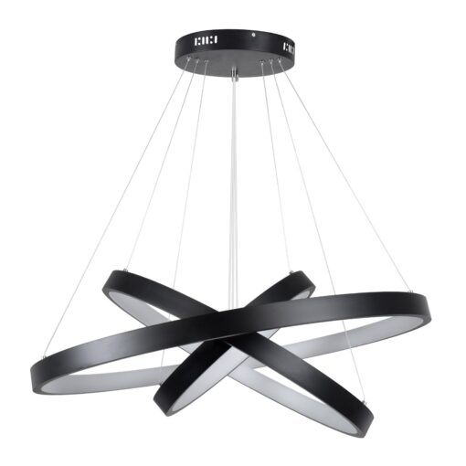kelvo® NEMESIS KLV-101-0220-V2 Κρεμαστό Φωτιστικό Οροφής LED 120W 12000lm 180° AC 220-240V IP20 Ρυθμιζόμενο Λευκό CCT με Χειριστήριο από 2700K έως 6000K Dimmable – Lumileds SMD Chip – Μαύρο Ματ – Μ80 x Π80 x Υ80cm – 3 Χρόνια Εγγύηση
