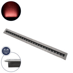 Alternative view of GloboStar® UNDERGROUND-REMVI 90194-R Χωνευτό Φωτιστικό Wall Washer Δαπέδου LED 18W 1440lm 10° DC 24V Αδιάβροχο IP68 L100 x W9 x H7.2cm Κόκκινο - Ανοξείδωτο Ατσάλι - 3 Years Warranty