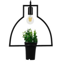 Alternative view of GLOBOSTAR® FLOWERPOT 10001209 Μοντέρνο Κρεμαστό Φωτιστικό Οροφής με Ντουί 1 x E27 AC 220-240V IP20 - Μαύρο & Πράσινο - Μ34 x Π34 x Y34cm