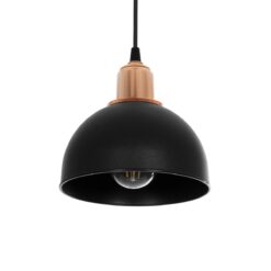 Alternative view of GLOBOSTAR® ΗUT 203-0145 Μοντέρνο Κρεμαστό Φωτιστικό Οροφής με Ντουί 1 x E27 AC 220-240V IP20 - Μάυρο & Χάλκινο - Μ18 x Π18 x Υ18cm