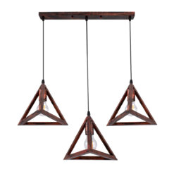 Alternative view of GLOBOSTAR® TRIANGLE 00623 Μοντέρνο Κρεμαστό Φωτιστικό Οροφής με Ντουί 3 x E27 AC 220-240V IP20 - Χάλκινο - Μ70 x Π22 x Y130cm