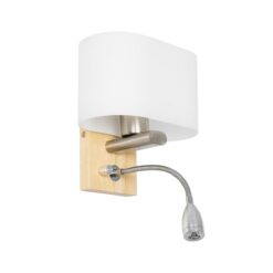 Alternative view of GLOBOSTAR® ELEGANT 01316 Μοντέρνο Φωτιστικό Τοίχου - Απλίκα Ξενοδοχείου Reading Light με Ντουί 1 x E27 LED 3W 360lm 36° AC 220-240V IP20 Θερμό Λευκό 2700K - Bridgelux COB Chip - Λευκό & Μπεζ - Μ15 x Π20 x Υ22.5cm - 2 Χρόνια Εγγύηση