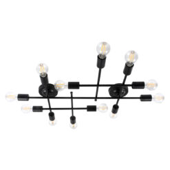 Alternative view of GLOBOSTAR® PIPING 00667-1 Vintage Φωτιστικό Οροφής με Ντουί 12 x E27 AC 220-240V IP20 - Μαύρο - Μ78.5 x Π9.5 x Υ64cm