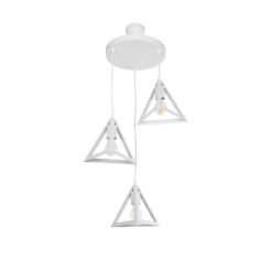 Alternative view of GLOBOSTAR® TRIANGLE 203-0164 Μοντέρνο Κρεμαστό Φωτιστικό Οροφής με Ντουί 3 x E27 AC 220-240V IP20 - Λευκό - Μ67 x Π67 x Υ50cm