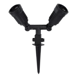 Alternative view of GloboStar® GRASEDO 61614 Καρφωτή Βάση Κήπου με 2 Ντουί E27 για Λάμπες Σποτ PAR38 - Αδιάβροχη IP67 - Υψηλής Αντοχής ABS - VDE Certified - Μ25 x Π7.5 x Υ43.5cm - Μαύρο - 5 Years Warranty