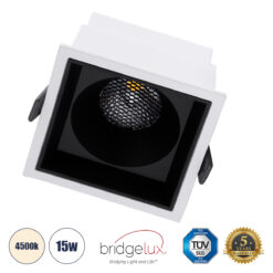 Alternative view of GLOBOSTAR® PLUTO-B 60276 Χωνευτό Downlight Σποτ με Honeycomb Anti Glare Reflector LED 15W 1950lm 38° AC 220-240V IP20 Φυσικό Λευκό 4500K - Bridgelux COB Chip & TÜV SÜD Driver - Λευκό & Μαύρο Ματ - Μ10.4 x Π10.4 x Υ6.5cm / Q9.5 x 9.5cm - 5 Χρόνια Εγγύηση