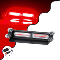 Alternative view of GloboStar® 85112 PRO Series Μπάρα Σήμανσης με Βεντούζες Στήριξης για Παρμπρίζ Οχήματος Πυροσβεστικής για Αυτοκίνητα & Φορτηγά 13 Προγραμμάτων Φωτισμού STROBE LED CREE CXB COB 18W DC 10-30V IP20 Κόκκινο