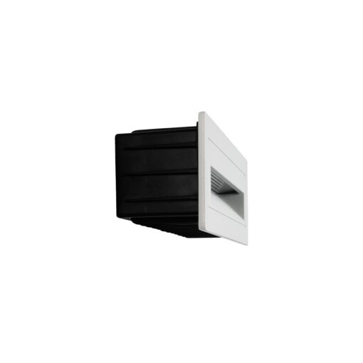 kelvo® STEPART KLV-101-0088 Χωνευτό Φωτιστικό Σκαλοπατιού / Διαδρόμου LED 4W 500lm 45° AC 220-240V Αδιάβροχο IP65 Θερμό Λευκό 2700K – Lumileds SMD Chip & TÜV SÜD Driver – Λευκό Ματ – Μ21 x Π5.5 x Υ6.5cm / Q20.3 x 5.6cm – 5 Χρόνια Εγγύηση