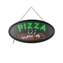 Alternative view of GloboStar® 75685 Φωτιστικό Ταμπέλα LED Οβάλ Σήμανσης PIZZA 3W με Πρίζα AC 230V - Μ48 x Π1.8 x Υ24.5cm