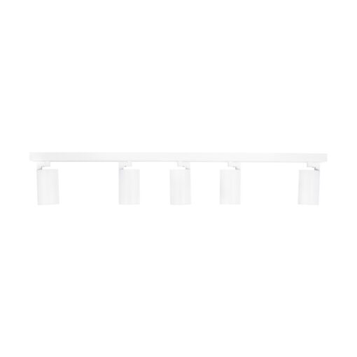 kelvo® SPOTA KLV-101-0143 Κινούμενο Φωτιστικό Σποτ Οροφής για 5 Λάμπες MR16 με Ντουί GU10 AC 220-240V IP20 – Λευκό Ματ – Μ79.5 x Π6.3 x Υ14cm