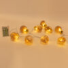 ΣΕΙΡΑ, 10 LED 5mm, ΔΙΑΚΟΣΜΗΤΙΚEΣ ΜΠΑΛΕΣ ΜΕ ΡΟΖ ΧΡΥΣΟ ΥΦΑΣΜΑ, ΜΠΑΤΑΡΙΑΣ 3ΧΑΑ, ΧΡΟΝΟΔΙΑΚΟΠΤΗ, ΘΕΡΜΟ ΛΕΥΚΟ LED ΑΝΑ 15cm,  ΔΙΑΦΑΝΟ PVC ΚΑΛΩΔΙΟ, ΠΡΟΕΚΤΑΣΗ ΠΑΡΟΧΗΣ 30cm, IP20 EUROLAMP 600-03055