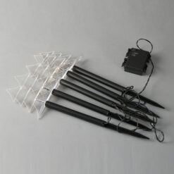 ΣΕΙΡΑ, 5 LED 3mm, 5 ΔΕΝΤΡΑ ΜΕ ΡΑΒΔΙ ΓΙΑ ΕΔΑΦΟΣ 37cm, ΗΛΙΑΚΟ ΣΥΛΛΕΚΤΗ ΜΕ ΑΙΣΘΗΤΗΡΑ ΦΩΤΟΣ, ΜΑΥΡΟ PVC ΚΑΛΩΔΙΟ, ΘΕΡΜΟ ΛΕΥΚΟ LED ΑΝΑ 35cm, ΠΡΟΕΚΤΑΣΗ ΠΑΡΟΧΗΣ 2m, IP44 EUROLAMP 600-04450