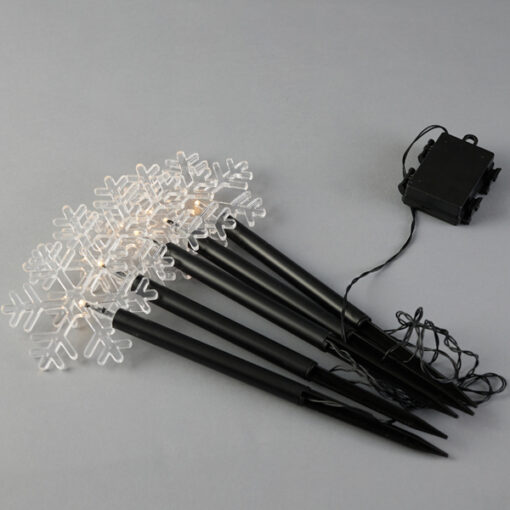 ΣΕΙΡΑ, 5 LED 3mm, 5 ΧΙΟΝΟΝΙΦΑΔΕΣ ΜΕ ΡΑΒΔΙ ΓΙΑ ΕΔΑΦΟΣ 34.5cm, ΗΛΙΑΚΟ ΣΥΛΛΕΚΤΗ ΜΕ ΑΙΣΘΗΤΗΡΑ ΦΩΤΟΣ, ΜΑΥΡΟ PVC ΚΑΛΩΔΙΟ, ΘΕΡΜΟ ΛΕΥΚΟ LED ΑΝΑ 35cm, ΠΡΟΕΚΤΑΣΗ ΠΑΡΟΧΗΣ 2m, IP44 EUROLAMP 600-04451