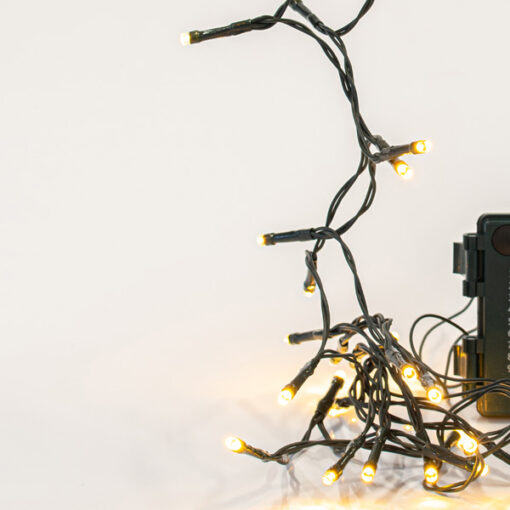 ΣΕΙΡΑ, 48 LED 3mm, ΜΠΑΤΑΡΙΑΣ 3xAA, 8 ΠΡΟΓΡΑΜΜΑΤΑ & ΜΝΗΜΗ, TIMER, ΠΡΑΣΙΝΟ PVC ΚΑΛΩΔΙΟ, ΘΕΡΜΟ ΛΕΥΚΟ LED ΑΝΑ 7.5cm, ΠΡΟΕΚΤΑΣΗ ΠΑΡΟΧΗΣ 50cm, IP44 EUROLAMP 600-11225