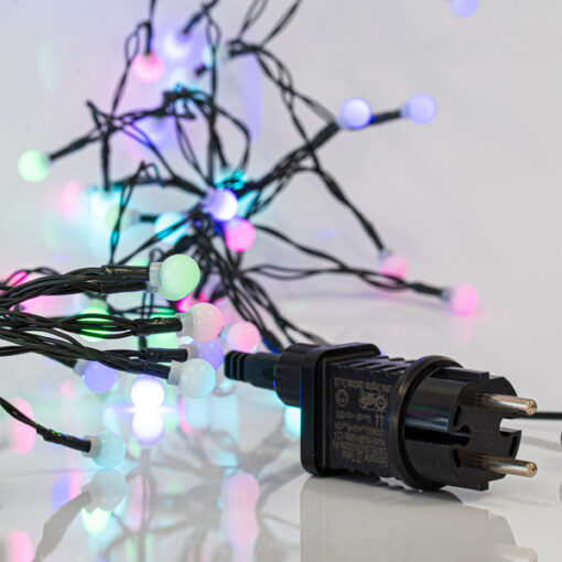 ΣΕΙΡΑ, 40 LED 5mm, 4.5V ΜΕΤΑΣΧΗΜΑΤΙΣΤΗ, ΛΕΥΚΕΣ ΜΠΑΛΕΣ Φ1.20cm, ΣΤΑΘΕΡΟ, ΠΡΑΣΙΝΟ PVC ΚΑΛΩΔΙΟ, MULTI LED ΑΝΑ 10cm, ΠΡΟΕΚΤΑΣΗ ΠΑΡΟΧΗΣ 3m, IP44 EUROLAMP 600-11917