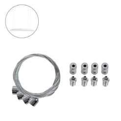 GLOBOSTAR® SUSPENSION 60219 Σύστημα Κρέμασης με 4 Ρυθμιζόμενες Ντίζες & Εξαρτήματα Ειδικό για Πάνελ 60x60cm & 120x30cm - Μ1 x Π1 x Υ80cm