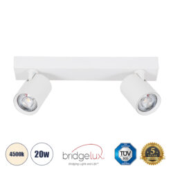 GLOBOSTAR® LEONARDO 60347 Μοντέρνο Φωτιστικό Οροφής LED 20W 2400lm 60° AC 220-240V IP20 Φυσικό Λευκό 4500K - Bridgelux COB - Λευκό - Μ32 x Π7 x Υ11.8cm - 5 Χρόνια Εγγύηση