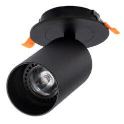 GLOBOSTAR® LEO 60350 Χωνευτό Κινούμενο Φωτιστικό Downlight Σποτ με Ντουί 1 x GU10 AC 220-240V IP20 - Μαύρο Ματ - Μ9 x Π9 x Υ17cm / Q7cm