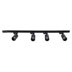 GLOBOSTAR® LEO 60356 Μοντέρνο Φωτιστικό Οροφής με Ντουί 4 x GU10 AC 220-240V IP20 - Μαύρο - Μ100 x Π6 x Υ20cm