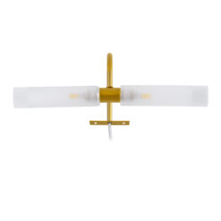 Alternative view of GLOBOSTAR® FLORA 60413 Μοντέρνο Φωτιστικό Τοίχου - Απλίκα Καθρέπτη Μπάνιου με Ντουί 2 x G9 AC 220-240V IP44 - Χρυσό & Λευκό - Μ31 x Π13 x Υ12cm