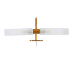 Alternative view of GLOBOSTAR® FLORA 60415 Μοντέρνο Φωτιστικό Τοίχου - Απλίκα Καθρέπτη Μπάνιου με Ντουί 2 x G9 AC 220-240V IP44 - Χάλκινο & Λευκό - Μ31 x Π13 x Υ12cm