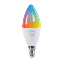 Alternative view of GLOBOSTAR® SMARTME 60488 Λάμπα Κεράκι E14 C37 Smart Home WiFi με Λειτουργία μέσω Tuya APP LED 5.5W 550lm 260° AC 220-240V IP20 Πολύχρωμο RGBW+WW Dimmable - Bridgelux Chip - Μ3.7 x Π3.7 x Υ11cm - 3 Χρόνια Εγγύηση