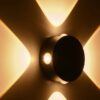 kelvo® ARKOS KLV-101-0107 Φωτιστικό Τοίχου / Απλίκα LED 8W 840lm 15° AC 220-240V Αδιάβροχο IP65 Θερμό Λευκό 2700K – CREE SMD Chip & TÜV SÜD Driver – Μαύρο Ματ – Μ13 x Π5.5 x Υ13cm – 5 Χρόνια Εγγύηση