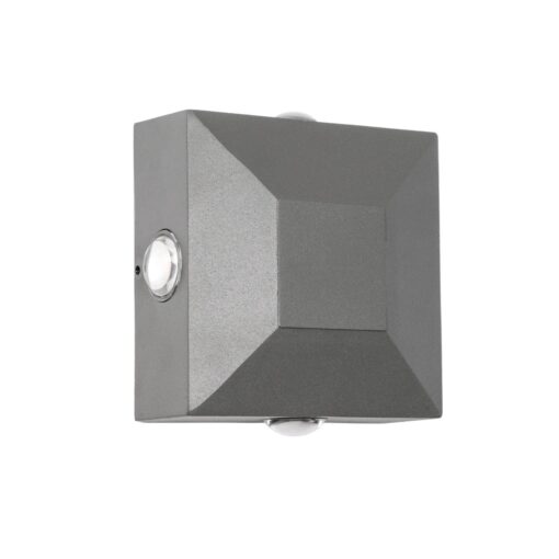 kelvo® ARKOS KLV-101-0111 Φωτιστικό Τοίχου / Απλίκα LED 8W 840lm 15° AC 220-240V Αδιάβροχο IP65 Θερμό Λευκό 2700K – CREE SMD Chip & TÜV SÜD Driver – Γκρι Ανθρακί Ματ – Μ14 x Π5.5 x Υ14cm – 5 Χρόνια Εγγύηση
