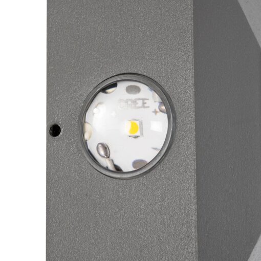 kelvo® ARKOS KLV-101-0111 Φωτιστικό Τοίχου / Απλίκα LED 8W 840lm 15° AC 220-240V Αδιάβροχο IP65 Θερμό Λευκό 2700K – CREE SMD Chip & TÜV SÜD Driver – Γκρι Ανθρακί Ματ – Μ14 x Π5.5 x Υ14cm – 5 Χρόνια Εγγύηση