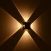 kelvo® ARKOS KLV-101-0110 Φωτιστικό Τοίχου / Απλίκα LED 8W 840lm 15° AC 220-240V Αδιάβροχο IP65 Θερμό Λευκό 2700K – CREE SMD Chip & TÜV SÜD Driver – Μαύρο Ματ – Μ14 x Π5.5 x Υ14cm – 5 Χρόνια Εγγύηση