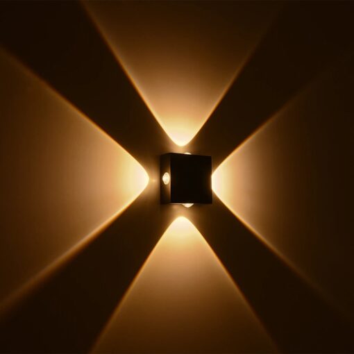 kelvo® ARKOS KLV-101-0110 Φωτιστικό Τοίχου / Απλίκα LED 8W 840lm 15° AC 220-240V Αδιάβροχο IP65 Θερμό Λευκό 2700K – CREE SMD Chip & TÜV SÜD Driver – Μαύρο Ματ – Μ14 x Π5.5 x Υ14cm – 5 Χρόνια Εγγύηση