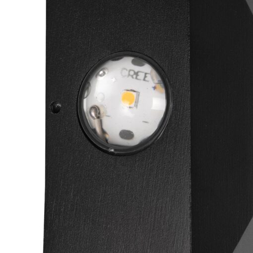 kelvo® ARKOS KLV-101-0110 Φωτιστικό Τοίχου / Απλίκα LED 8W 840lm 15° AC 220-240V Αδιάβροχο IP65 Θερμό Λευκό 2700K – CREE SMD Chip & TÜV SÜD Driver – Μαύρο Ματ – Μ14 x Π5.5 x Υ14cm – 5 Χρόνια Εγγύηση
